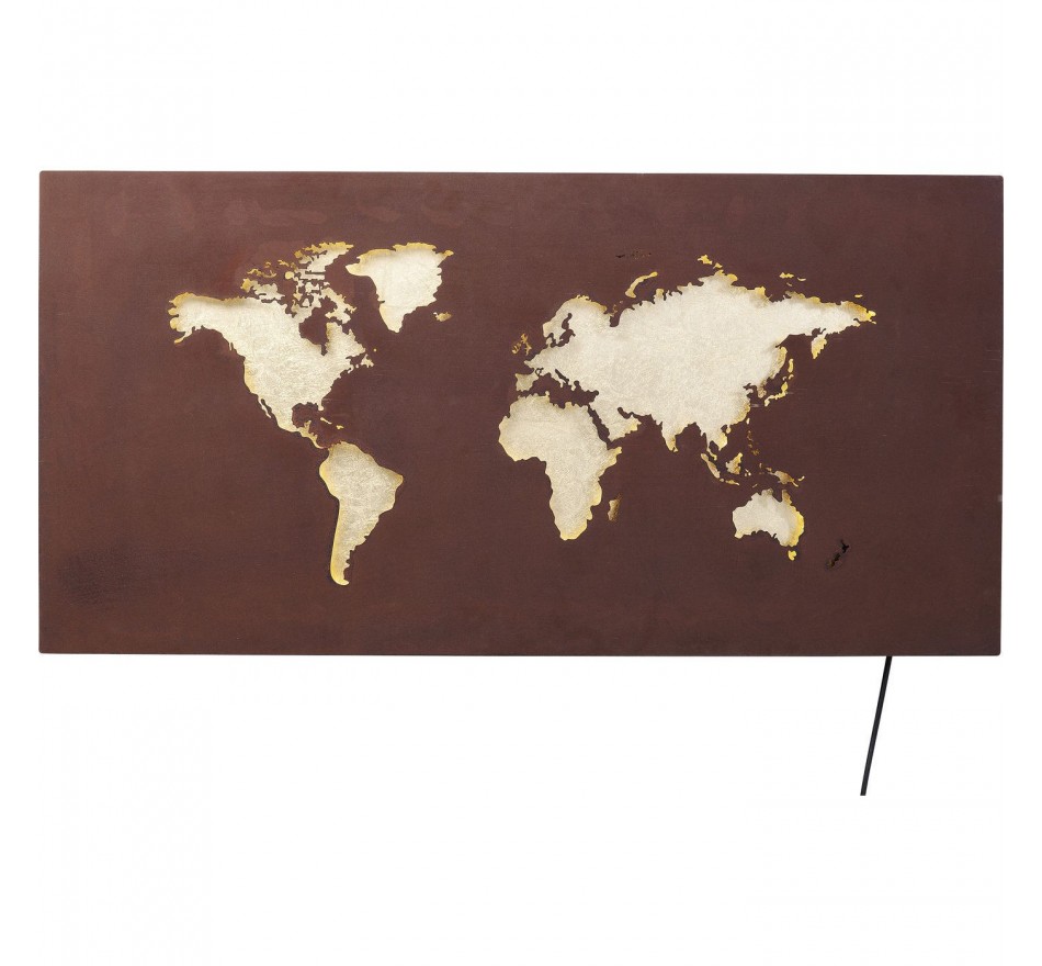 Applique carte du monde LED Kare Design