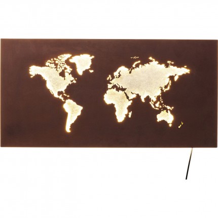 Applique carte du monde LED Kare Design