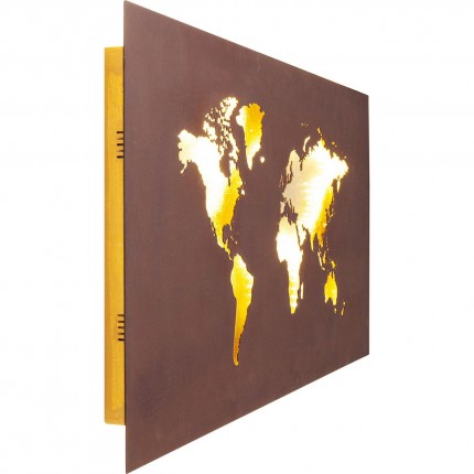 Applique carte du monde LED Kare Design