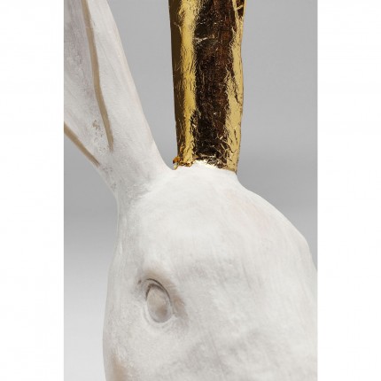 Déco tête de lapin blanc et doré 30cm Kare Design