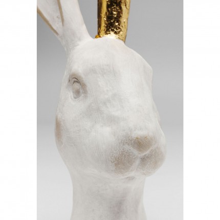 Déco tête de lapin blanc et doré 30cm Kare Design