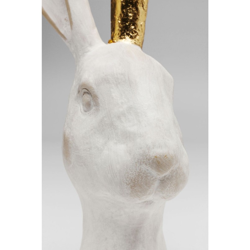 Déco tête de lapin blanc et doré 30cm Kare Designgn