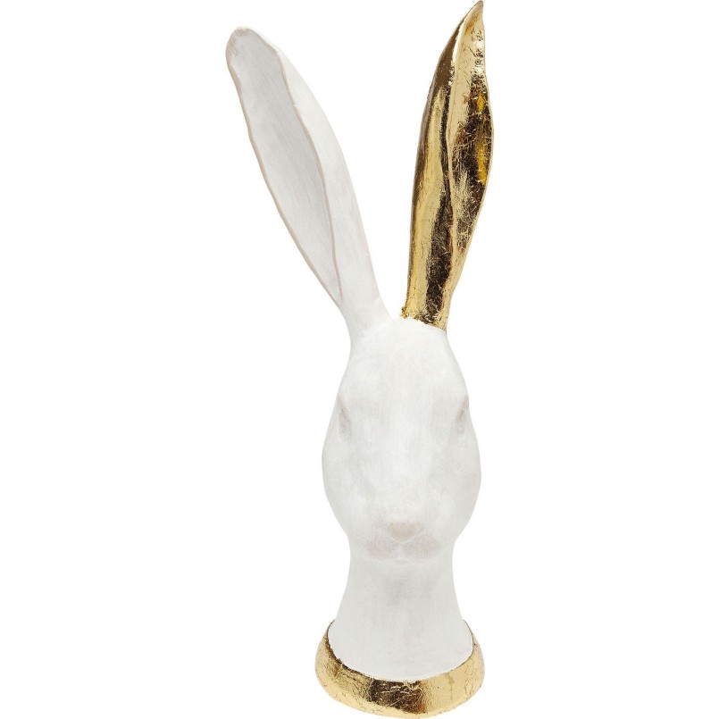 Déco tête de lapin blanc et doré 30cm Kare Designgn