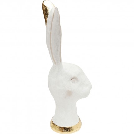 Déco tête de lapin blanc et doré 30cm Kare Designgn
