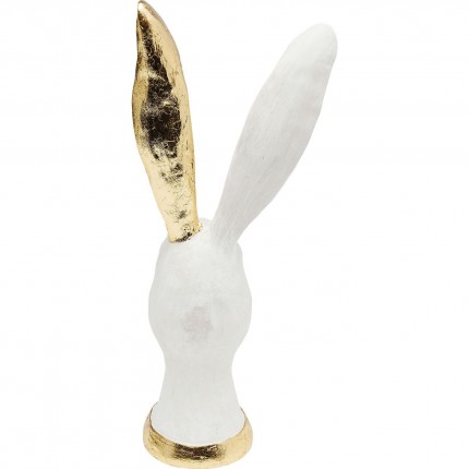 Déco tête de lapin blanc et doré 30cm Kare Design