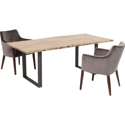 Table Harmony acacia acier 200x100cm Kare Design