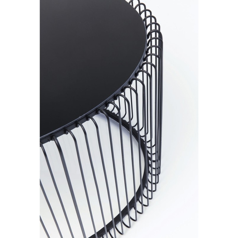 Table basse ovale Wire noire 60x90cm Kare Design