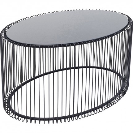 Table basse ovale Wire noire 60x90cm Kare Design