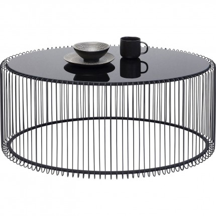 Table basse ovale Wire 60x90cm noire Kare Design