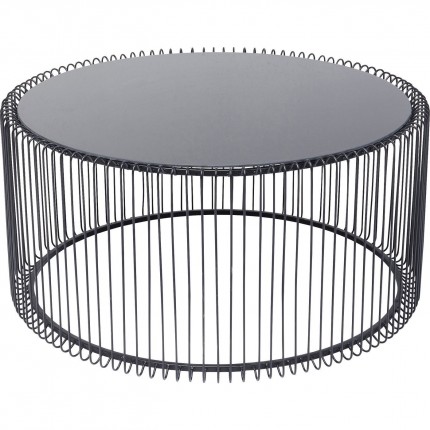 Table basse ronde Wire 80cm noire Kare Design