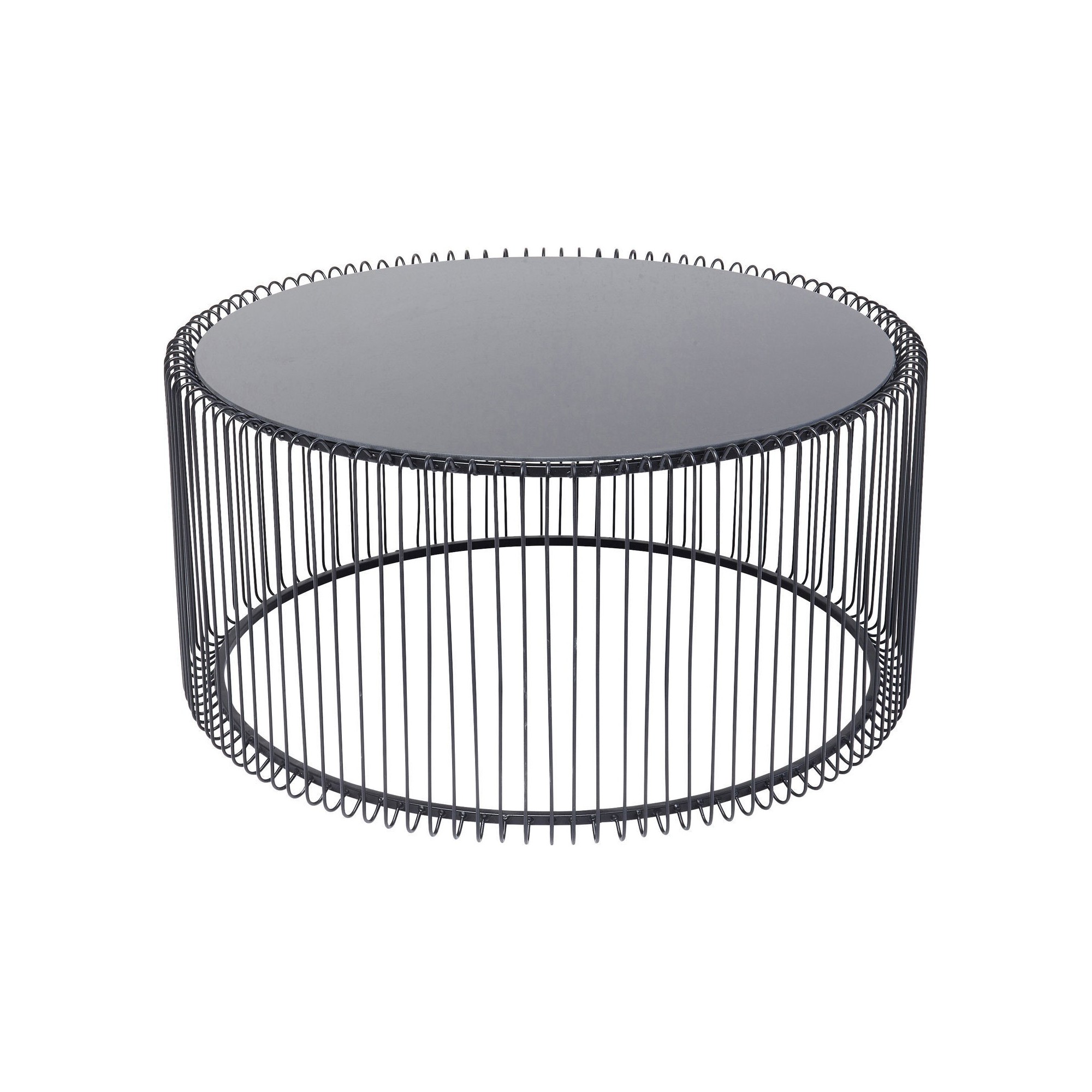 Table basse ronde Wire noire 80cm Kare Design