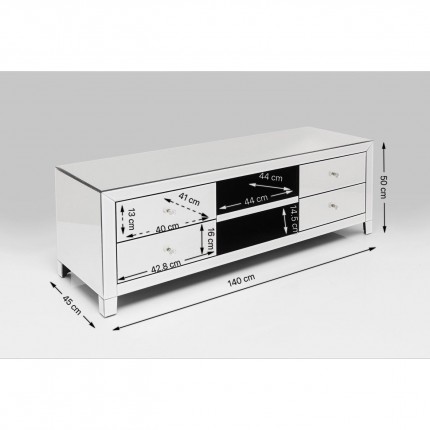 Meuble TV Luxury argent 140cm Kare Design