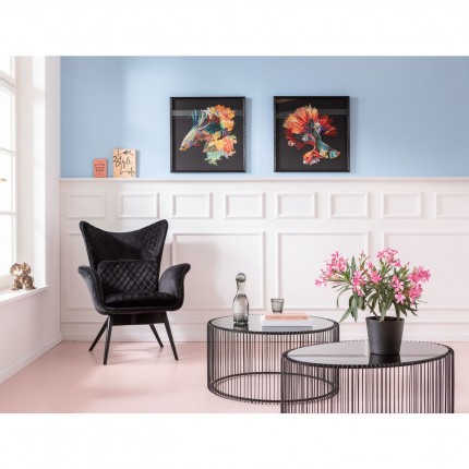 Armchair Tudor velvet black Kare Design