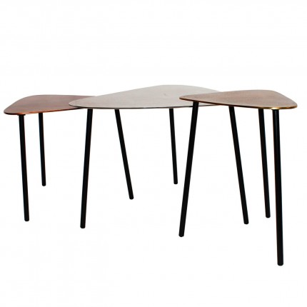 Tables basses Loft Triangle vintage set de 3 Kare Design