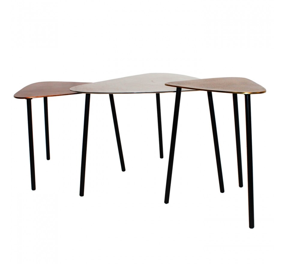 Tables basses Loft Triangle vintage set de 3 Kare Design