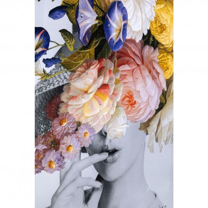 Affiche encadrée Femme fleurs pastel 117x152cm Kare Design