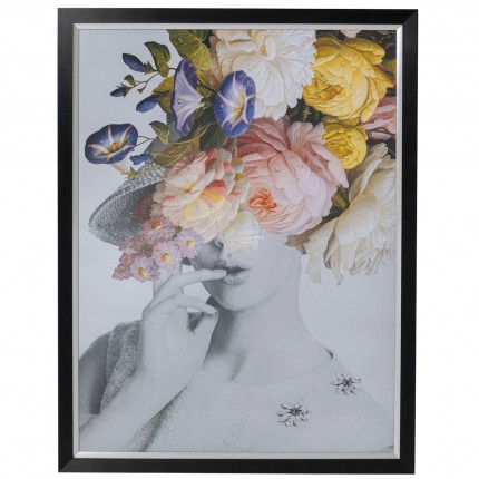 Affiche encadrée Femme fleurs pastel 117x152cm Kare Design