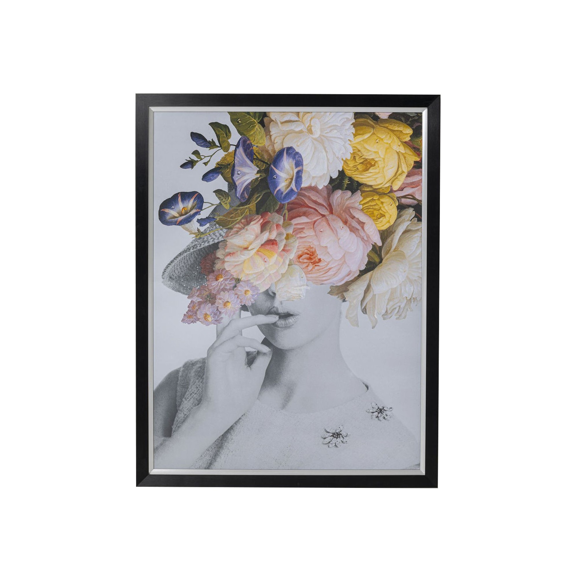 Tableau Frame Femme fleurs pastel 117x152cm Kare Design