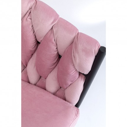 Chaise avec accoudoirs Knot velours rose Kare Design Chaise avec accoudoirs Knot velours rose Kare Design