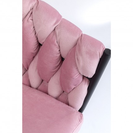 Chaise avec accoudoirs Knot velours rose Kare Design