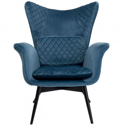 Fauteuil Tudor velours bleu pétrole Kare Design Fauteuil Tudor velours bleu pétrole Kare Design