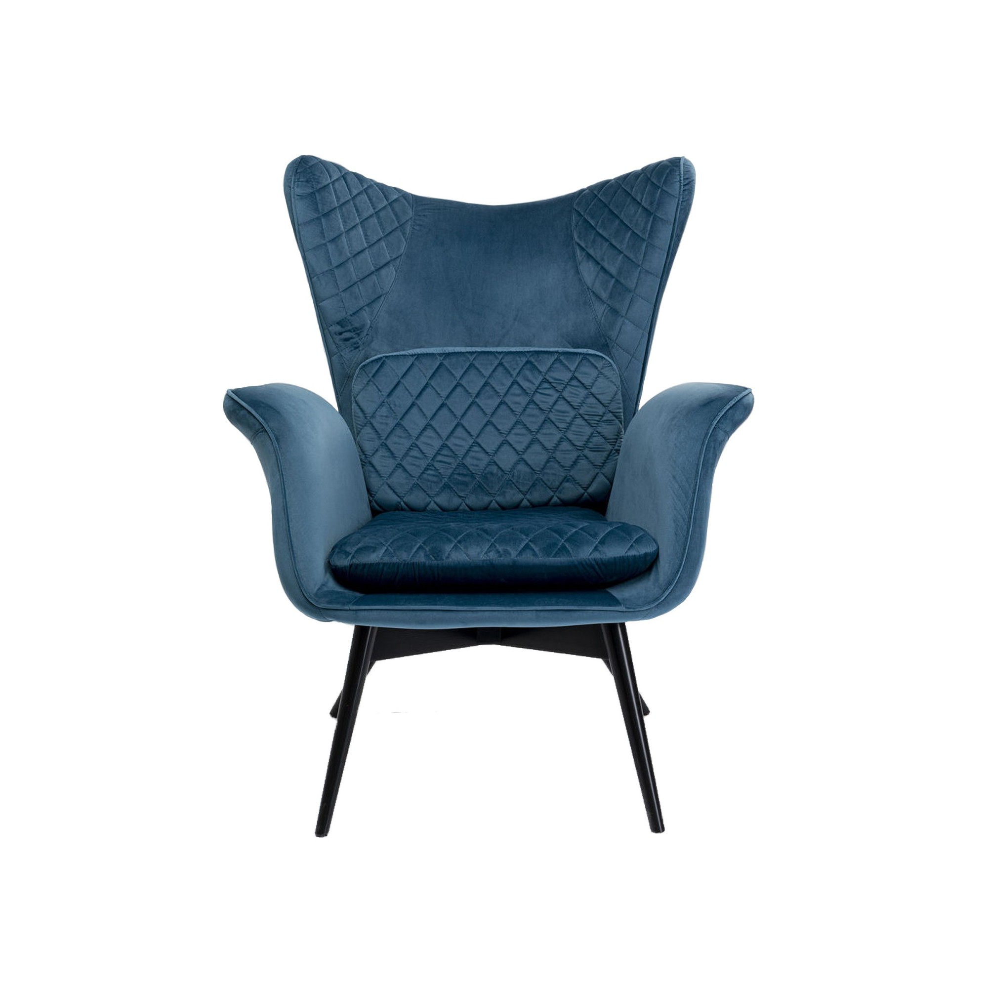 Fauteuil Tudor velours bleu pétrole Kare Design