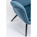 Fauteuil Tudor velours bleu pétrole Kare Design