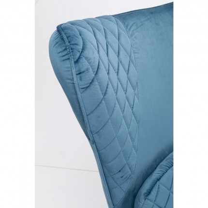 Fauteuil Tudor velours bleu pétrole Kare Design