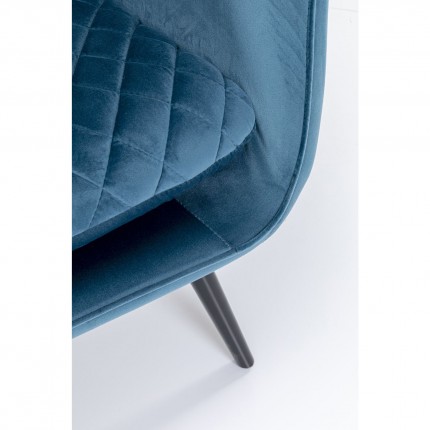 Fauteuil Tudor velours bleu pétrole Kare Design