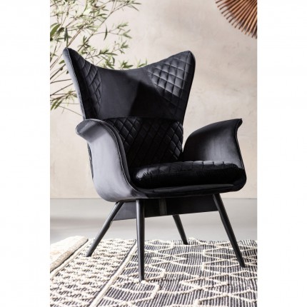 Fauteuil Tudor velours noir Kare Design