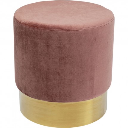 Tabouret Cherry vieux rose et laiton 45cm Kare Design