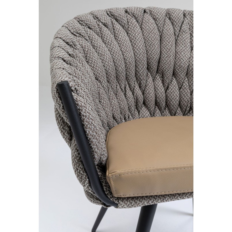Chaise avec accoudoirs Knot marron Kare Design