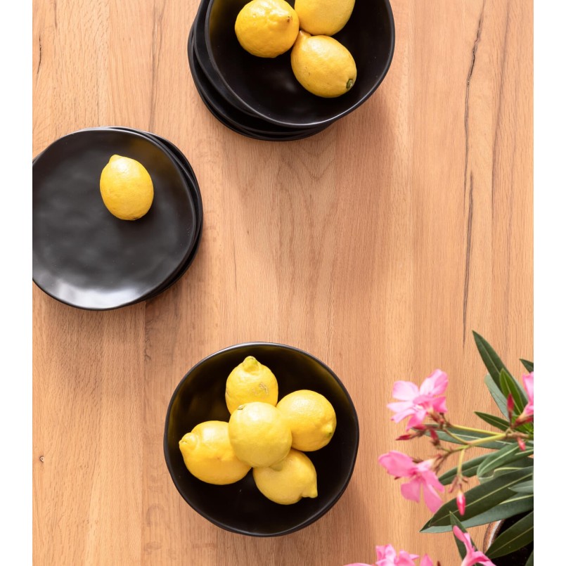 Plate Deep Organic Black Ø22cm Kare Design