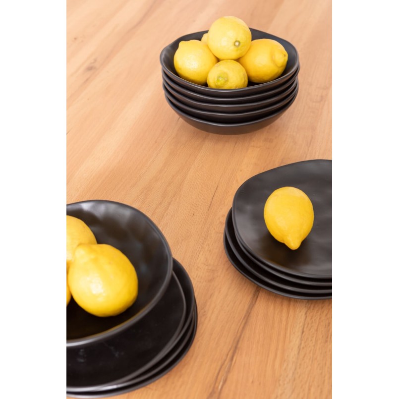 Assiettes creuses Organic noire 22cm set de 4 Kare Design