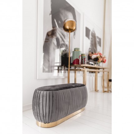 Banc Pigalle velours gris Kare Design