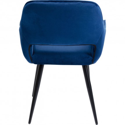 Chaise avec accoudoirs San Francisco velours bleu pétrole Kare Design