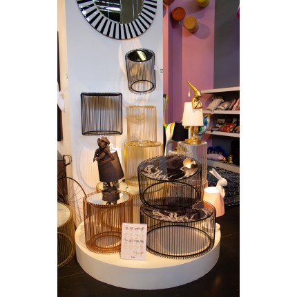 Tables basses rondes Wire noires marbre set de 2 Kare Design