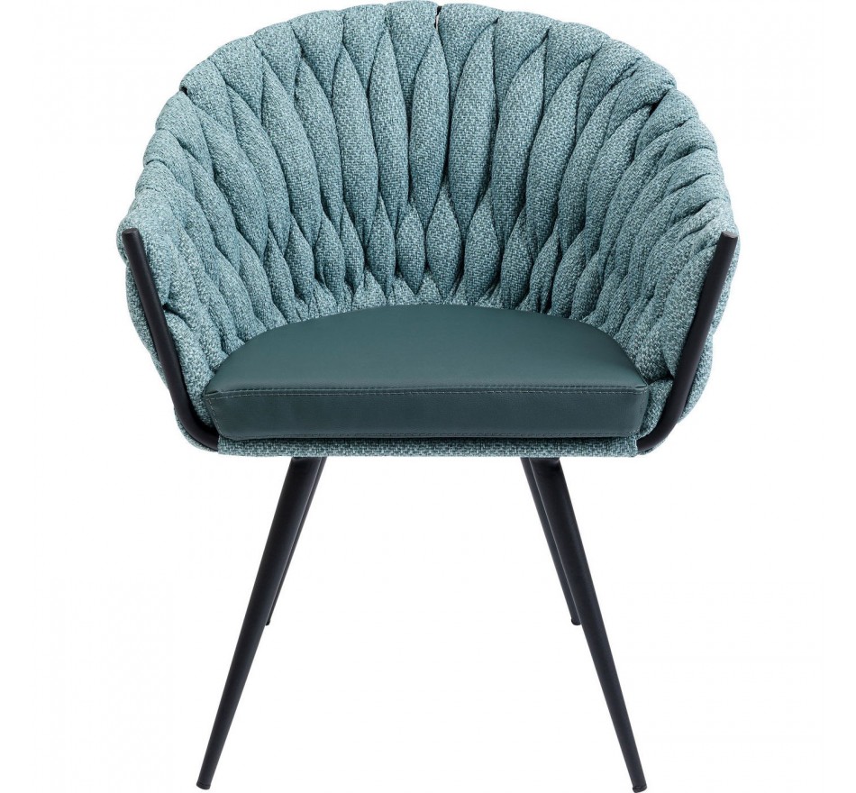 Chaise avec accoudoirs Knot bleu-vert Kare Design