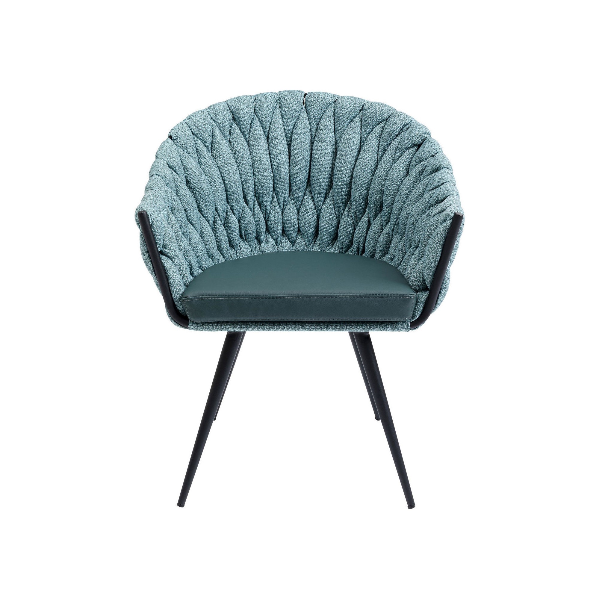 Chaise avec accoudoirs Knot bleu-vert Kare Design