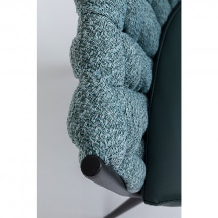 Chaise avec accoudoirs Knot bleu-vert Kare Design