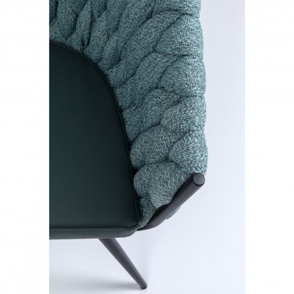 Chaise avec accoudoirs Knot bleu-vert Kare Design