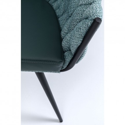 Chaise avec accoudoirs Knot bleu-vert Kare Design