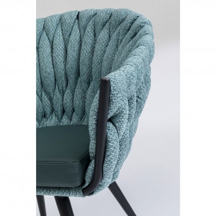 Chaise avec accoudoirs Knot bleu-vert Kare Design