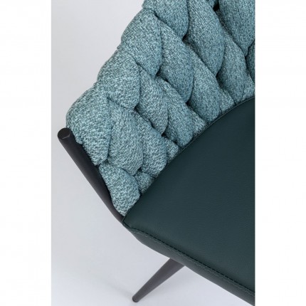 Chaise avec accoudoirs Knot bleu-vert Kare Design