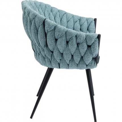 Chaise avec accoudoirs Knot bleu-vert Kare Design