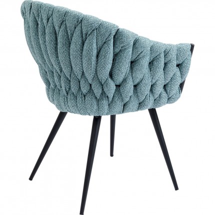 Chaise avec accoudoirs Knot bleu-vert Kare Design