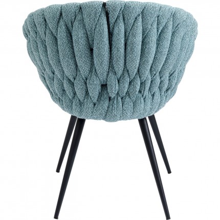 Chaise avec accoudoirs Knot bleu-vert Kare Design