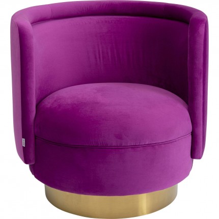 Fauteuil Night Fever velours violet Kare Design