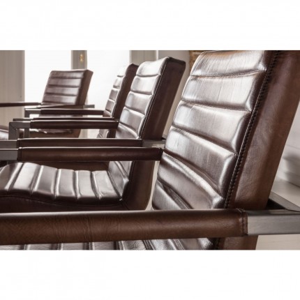 Chaise avec accoudoirs Cantilever Riffle Buffalo Marron Kare Design