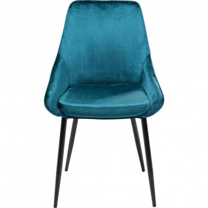 Chaise East Side velours bleu-vert Kare Design